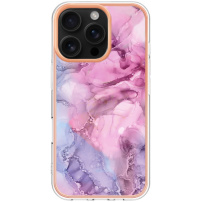 Mramorový ochranný kryt pre iPhone 16 Pro Max - ružovofialový