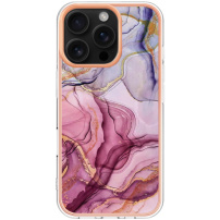 Mramorový ochranný kryt pre iPhone 16 Pro Max - ružový