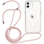 Transparentný kryt so šnúrkou a MagSafe pre iPhone 11 - ružový