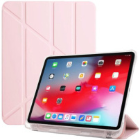 Puzdro s origami stojančekom a priestorom na Apple Pencil pre iPad 10,9" (2022) / 11" (2025) - ružové