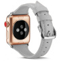 Štýlový kožený remienok pre Apple Watch 42mm / 41mm / 40mm / 38mm - sivý