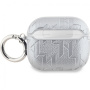 Karl Lagerfeld Embossed Choupette Head obal pre AirPods 3 - strieborný