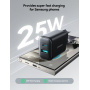 JOYROOM JR-TCF13 rýchlonabíjací adaptér s portami USB-C / USB-A - 25W - čierny