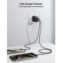 JOYROOM JR-TCF13 rýchlonabíjací adaptér s portami USB-C / USB-A - 25W - čierny