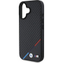 BMW M Carbon Tricolor Stripe kryt s MagSafe pre iPhone 16 - čierny