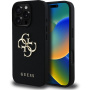Guess Grained 4G Metal Logo kryt pre iPhone 16 Pro - čierny