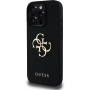 Guess Grained 4G Metal Logo kryt pre iPhone 16 Pro - čierny