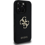 Guess Grained 4G Metal Logo kryt pre iPhone 16 Pro - čierny