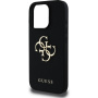 Guess Grained 4G Metal Logo kryt pre iPhone 16 Pro - čierny