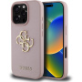 Guess Grained 4G Metal Logo kryt pre iPhone 16 Pro - ružový