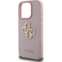 Guess Grained 4G Metal Logo kryt pre iPhone 16 Pro - ružový