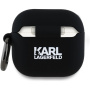 Karl Lagerfeld 3D Logo NFT Karl and Choupette silikónový obal pre AirPods 4 / 5 - čierny
