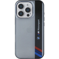 BMW IML Motorsport Vertical Stripe kryt pre iPhone 16 Pro - sivý
