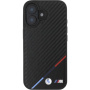 BMW M Carbon Tricolor Stripe kryt s MagSafe pre iPhone 16 - čierny