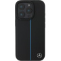 Mercedes Blue Stripe kryt s MagSafe pre iPhone 16 Pro - čierny