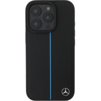Mercedes Blue Stripe kryt s MagSafe pre iPhone 16 Pro - čierny