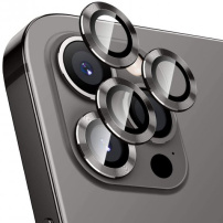 Enkay ochranné tvrdené sklo zadnej kamery s hliníkovým rámčekom pre iPhone 12 Pro - čierne