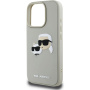 Karl Lagerfeld 3D Rubber Double Heads kryt pre iPhone 16 Pro Max - béžový