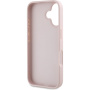 Guess Grained 4G Metal Logo kryt pre iPhone 16 - ružový