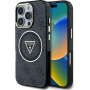 Guess IML 4G Glitter and Triangle Logo kryt s MagSafe pre iPhone 16 Pro - sivý