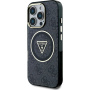 Guess IML 4G Glitter and Triangle Logo kryt s MagSafe pre iPhone 16 Pro - sivý