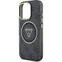 Guess IML 4G Glitter and Triangle Logo kryt s MagSafe pre iPhone 16 Pro - sivý