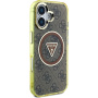 Guess IML 4G Glitter and Triangle Logo kryt s MagSafe pre iPhone 16 - hnedý