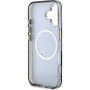 Guess IML Glitter Magnolia and Triangle Logo kryt s MagSafe pre iPhone 16 - čierny