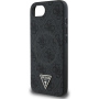 Guess 4G Strass Triangle Metal Logo kryt s MagSafe pre iPhone 16e / 17e - sivý