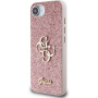 Guess Fixed Glitter 4G Metal Logo trblietavý kryt pre iPhone 16e / 17e - ružový