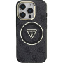 Guess IML 4G Glitter and Triangle Logo kryt s MagSafe pre iPhone 16 Pro - sivý