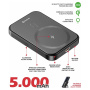 Swissten bezdrôtová MagSafe powerbanka so stojanom a portom USB-C - 5 000 mAh - čierna
