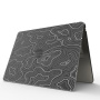 Matný priehľadný kryt s abstraktným motívom pre MacBook Pro 13" (A1425 / A1502) - čierny