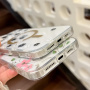 Lesklý transparentný kryt so vzorom kvetín a MagSafe pre iPhone 14 Pro Max - ružový