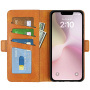 Flipové puzdro z PU kože pre iPhone 16e / 17e - sedlovo hnedé