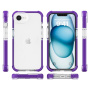 Transparentný kryt s farebným rámčekom pre iPhone 16e / 17e - fialový