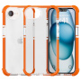 Transparentný kryt s farebným rámčekom pre iPhone 16e / 17e - oranžový