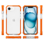 Transparentný kryt s farebným rámčekom pre iPhone 16e / 17e - oranžový