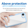 Lesklý transparentný kryt s farebným rámčekom pre iPhone 16e / 17e - svetlo modrý
