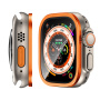Tvrdené sklo s kovovým rámčekom pre Apple Watch Ultra 49mm - oranžové