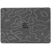 Matný priehľadný kryt s abstraktným motívom pre MacBook Pro 13" (A1425 / A1502) - čierny