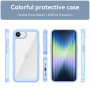Lesklý transparentný kryt s farebným rámčekom pre iPhone 16e / 17e - svetlo modrý