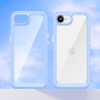 Lesklý transparentný kryt s farebným rámčekom pre iPhone 16e / 17e - svetlo modrý