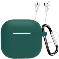 Silikónový obal s karabínou a šnúrkou proti strate pre AirPods 4 / 5 - petrolejový
