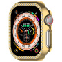 Metalické púzdro posiate kamienkami pre Apple Watch 45mm - zlaté