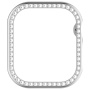 Metalické púzdro posiate kamienkami pre Apple Watch 45mm - strieborné