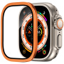 Tvrdené sklo s kovovým rámčekom pre Apple Watch Ultra 49mm - oranžové