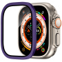 Tvrdené sklo s kovovým rámčekom pre Apple Watch Ultra 49mm - fialové