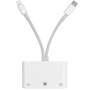 Adaptér USB-C a 8 Pin Male na USB / Ethernet RJ45 / 8 Pin Female pre iPhone / iPad - biely