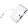 NK-107 3 v 1 Adaptér OTG s lightning konektorom na Ethernet + USB + lightning pre iPhone / iPad - biely